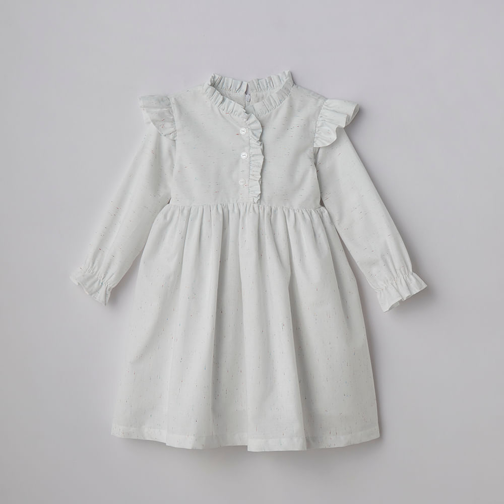 Vestido Infantil em Algodão de Manga Longa Valentina