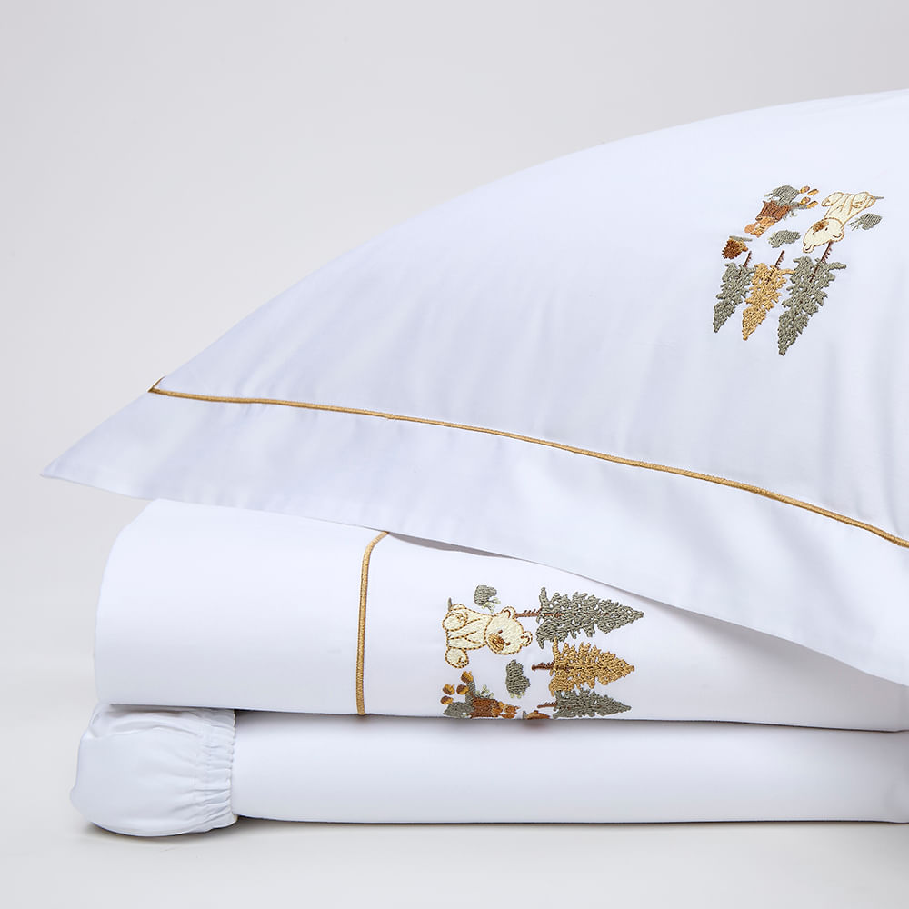 Jogo de Lençol Para Mini Cama 300 Fios Forest