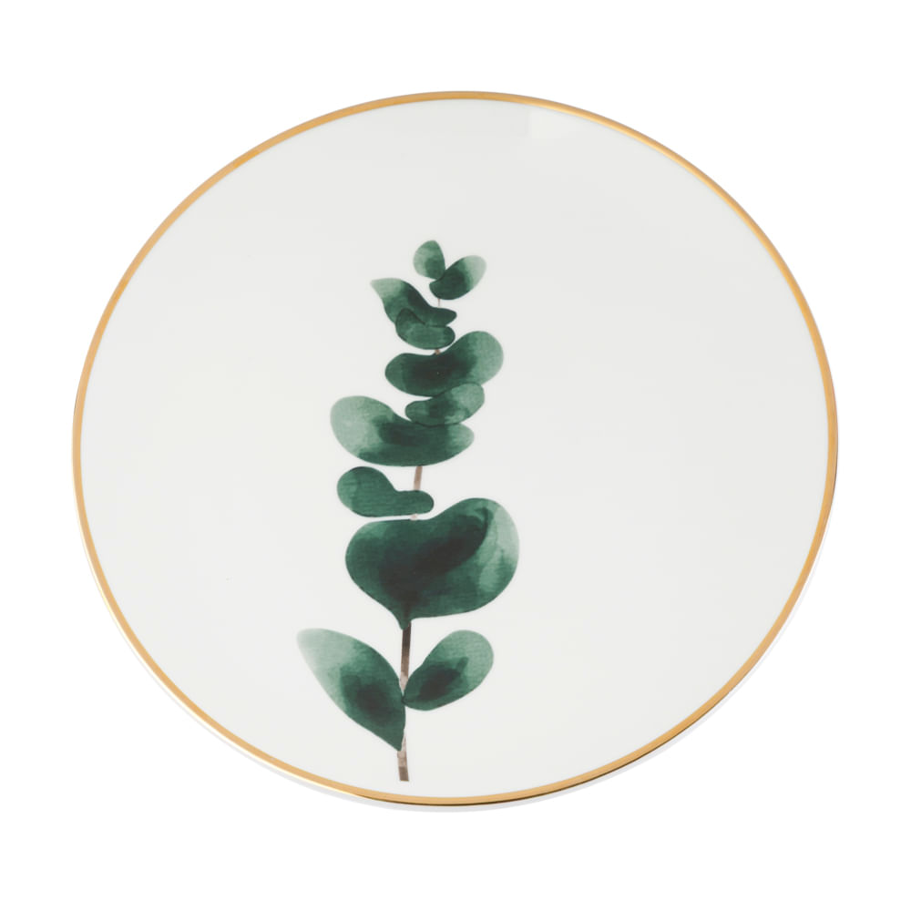 Prato Raso  de Porcelana Leaf Modelo 4
