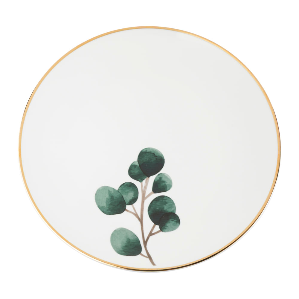 Prato Raso de Porcelana Leaf Modelo 3