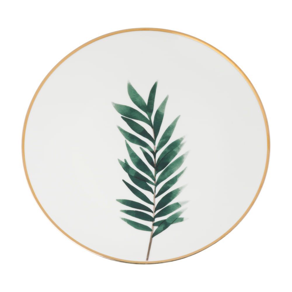 Prato de Sobremesa de Porcelana Leaf Modelo 2