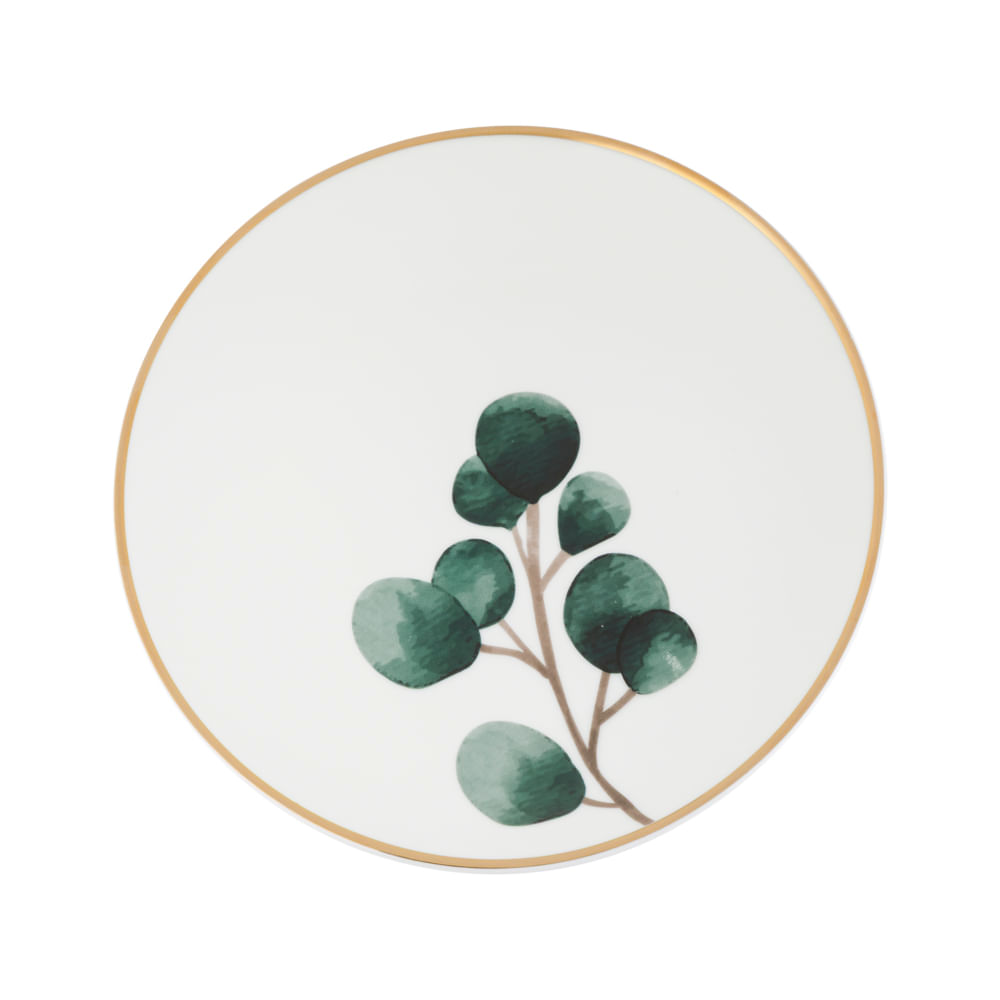 Prato de Sobremesa de Porcelana Leaf Modelo 3