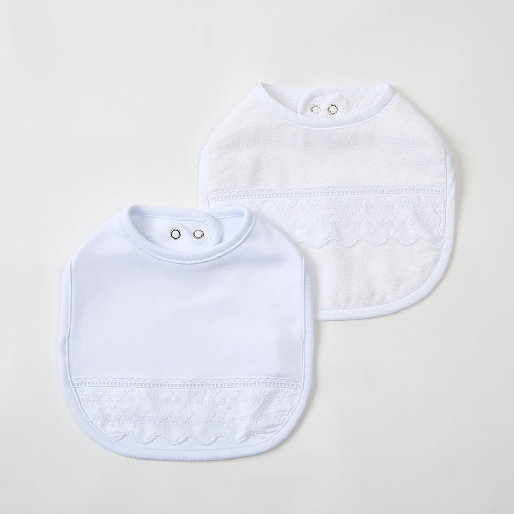Babador em Algodão Flore - Kit Com 2 Unidades