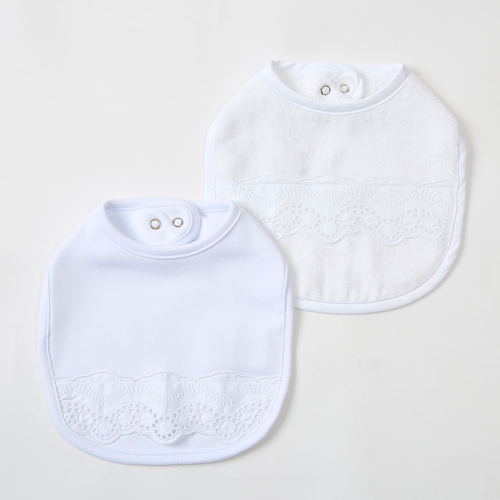 Babador em Algodão Pearl - Kit Com 2 Unidades