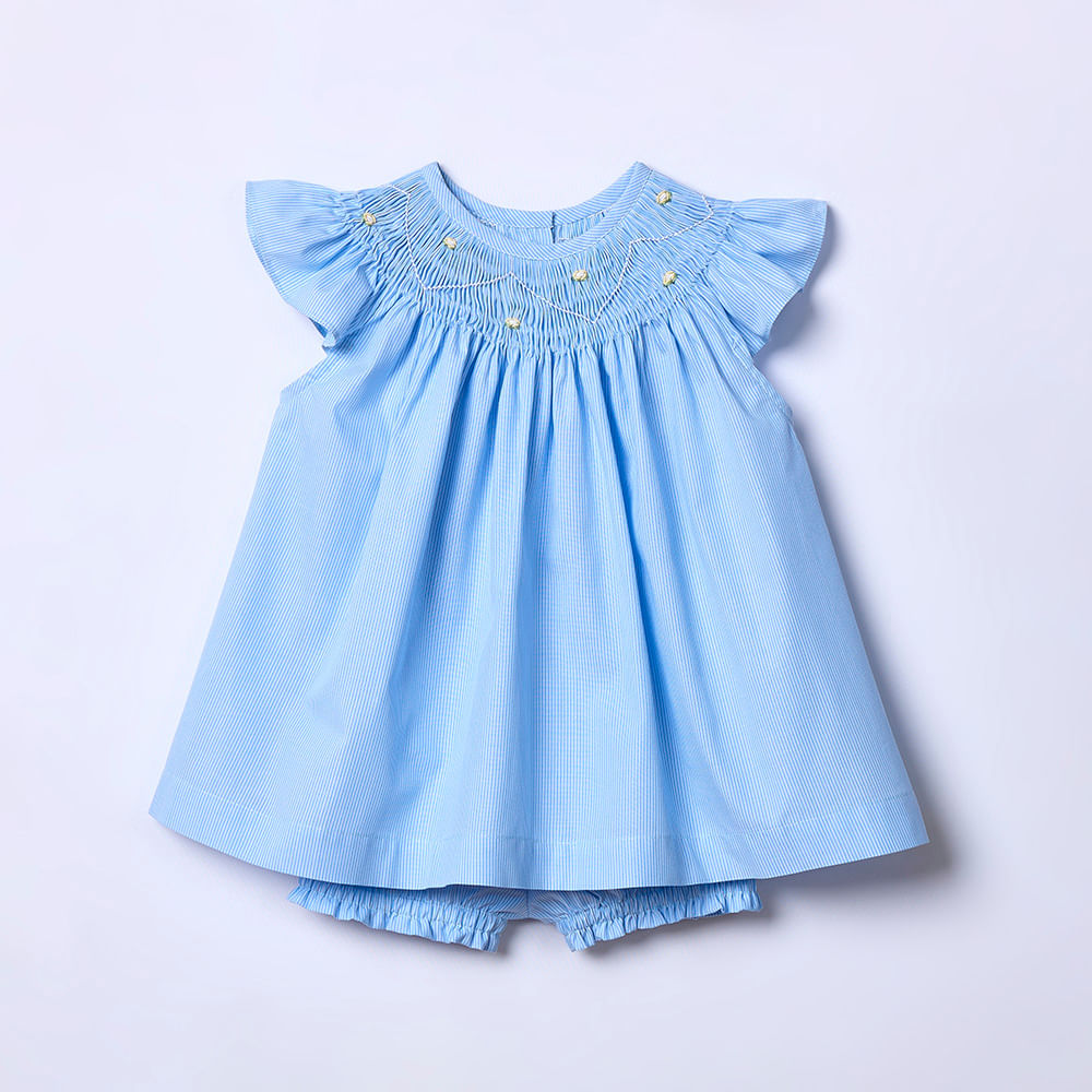 Vestido de Bebê em Algodão Batinha Louise