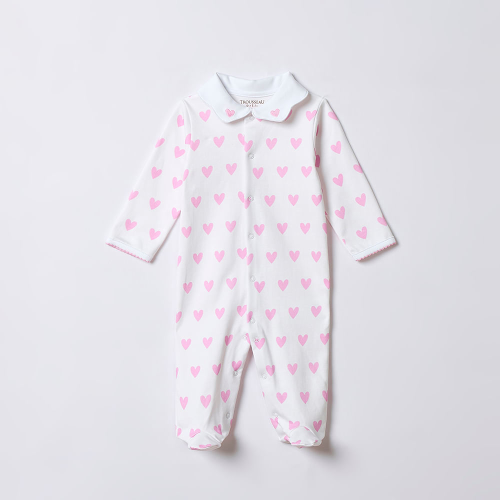Macacão de Bebê em Algodão Pima Estampado Love