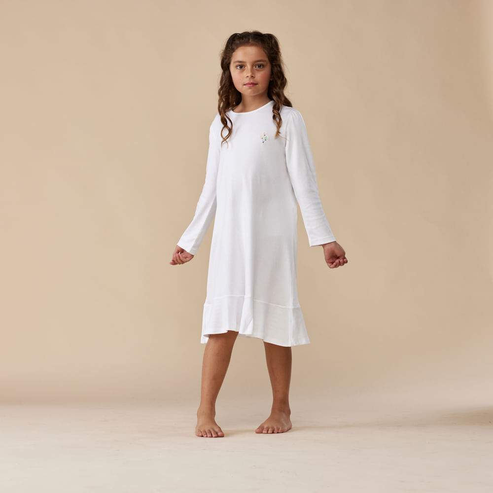 Camisola Infantil em Algodão Pima Manga Longa Marcelinha