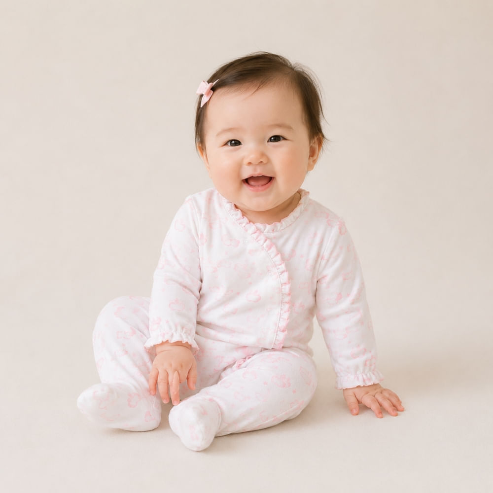 Macacão de Bebê em Algodão Pima Estampado Maddie