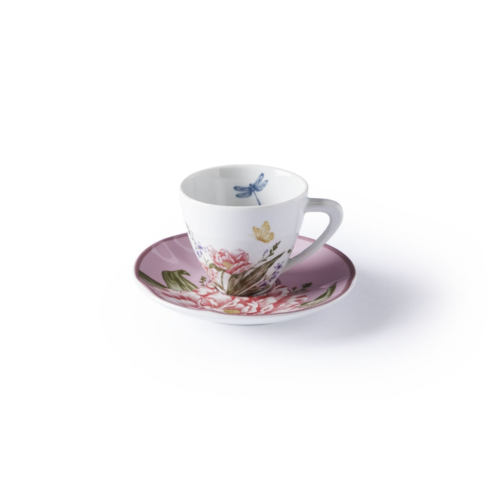 Xícara de Café em Porcelana Portuguesa Domaine Rosé