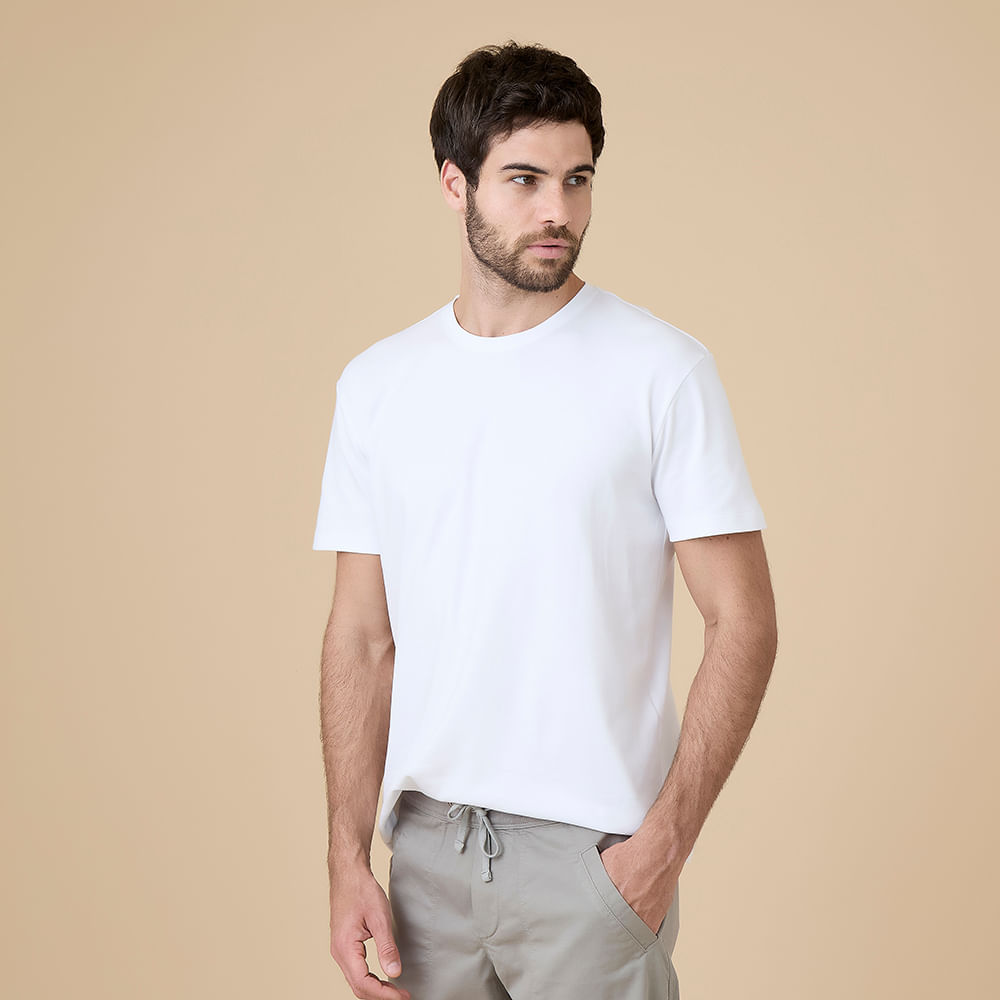 T-Shirt Masculina M/c em Algodão Pima Artic New
